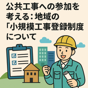 公共工事への参加を考える：地域の「小規模工事登録制度」について