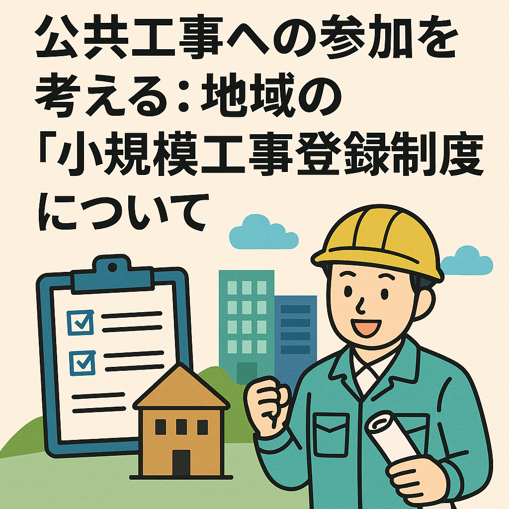公共工事への参加を考える：地域の「小規模工事登録制度」について