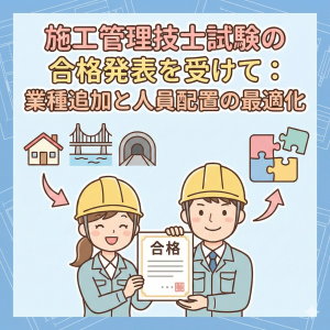 施工管理技士試験の合格発表を受けて:業種追加と人員配置の最適化